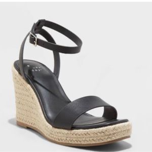 A New Day- Tina Wedge 4” heel with black memory foam sole and black strap